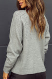 Openwork Button Down Long Sleeve Cardigan