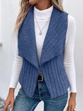 Open Front Fuzzy Vest Coat