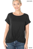 FS CLEARANCE Rayon Span Crepe Knot-Front Top