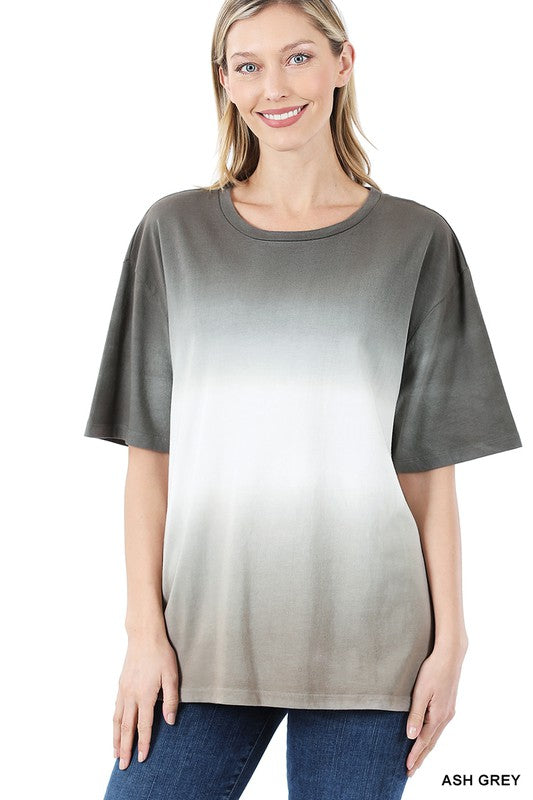 FS CLEARANCE Dip Dye Short Sleeve Round Neck Top