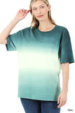 FS CLEARANCE Dip Dye Short Sleeve Round Neck Top