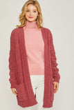 FS Clearance Chenille Cable Knit Oversized Open Front Cardigan