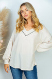 FS CLEARANCE PLUS SIZE Long Sleeve Solid Knit Top