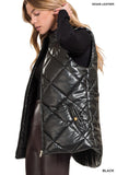 FS CLEARANCE Vegan Leather Puffer Vest