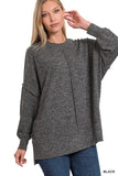 PLUS BRUSHED MELANGE HACCI OVERSIZED SWEATER