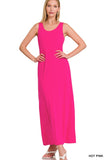 FS Clearance Blow in and Out Final Sale Deal SLEEVESS FLARED SCOOP NECK MAXI DRESS
