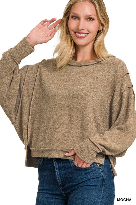 The 1 we luv Brushed Melange Hacci Oversized Sweater