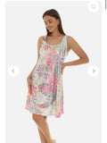 Tropical sleeveless midi Dress