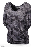 Hand Dyed Dolman Side Ruched Tunic