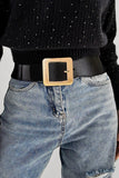 Alloy Buckle PU Leather Belt