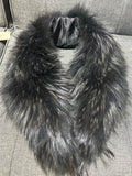 Fox Collar - Black Silver Fox with Espresso Tips - Large+