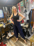 Total funky Navy Leatherette