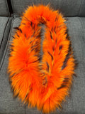 Fox Fur Collar - Fire Pumpkin with Black Tips