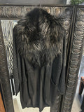 Fox Collar - Black Silver Fox with Espresso Tips - Large+