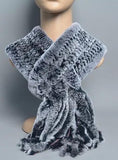 Rex Rabbit Tassel Pull Through Fur Scarf