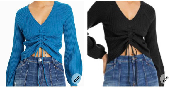 100% cashmere Drawstring Topper Sweater $199