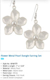 Flower Metal Pearl Dangle Earring Set