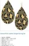 Animal Print Leather Dangle Earring Set