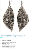 Hammered Metal Dangle Earring Set