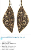 Hammered Metal Dangle Earring Set