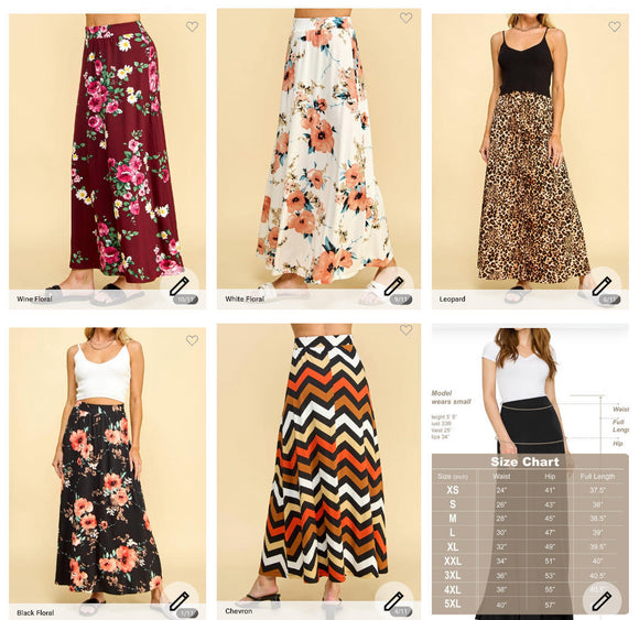 High Waist Flare Maxi Skirt