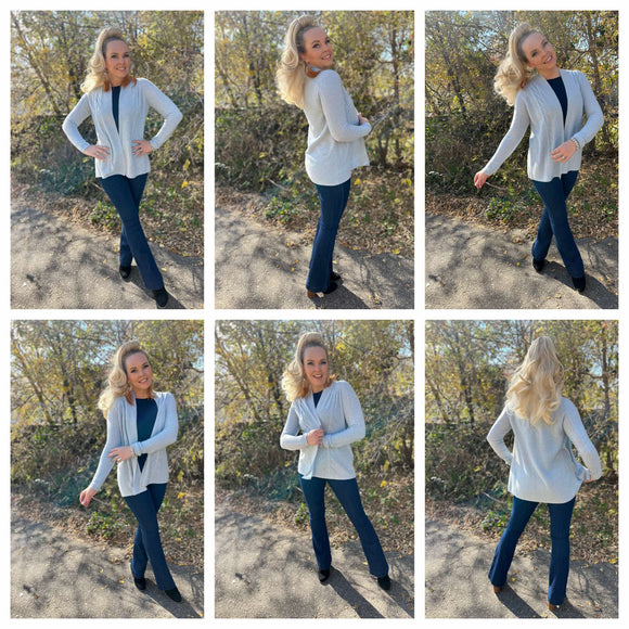 100% Cashmere Barely Blue Cardigan