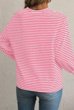 Striped Round Neck Long Sleeve Top