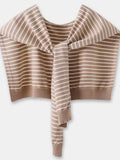 Striped Contrast Knit Wrap