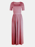 Scoop Neck Short Sleeve Jumpsuit