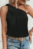 Textured Tied One Shoulder Tank