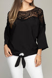 FS Clearance Lace trim blouse with tie