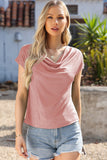 Cowl Neck Short Sleeve T-Shirt