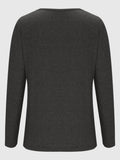 Crisscross V-Neck Long Sleeve T-Shirt