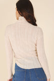 FS Clearance Merino Wool blended mock neck sheer sweater