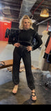 Italian open weave hooded sweater $150