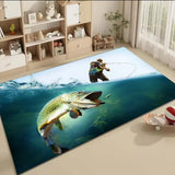 Big Pike Big Strike Door Mat/Area Rug/wall hanging