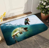 Big Pike Big Strike Door Mat/Area Rug/wall hanging