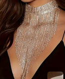 Silver rhinestone necklace $59