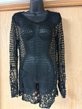 Sheer crochet lace top $59