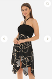 Chain Halter Dress with tie string