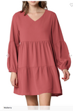 Puff Sleeve Tiered Dress