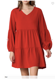 Puff Sleeve Tiered Dress