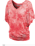 Hand Dyed Dolman Side Ruched Tunic
