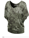 Hand Dyed Dolman Side Ruched Tunic