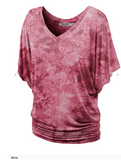 Hand Dyed Dolman Side Ruched Tunic