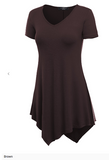 Modal dip down v-neck tunic