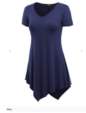 Modal dip down v-neck tunic