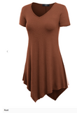 Modal dip down v-neck tunic