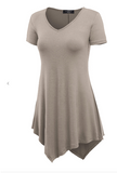 Modal dip down v-neck tunic