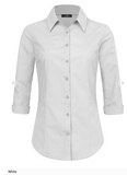 Women's Premium 3/4 Sleeve Button Blouse Shirts
